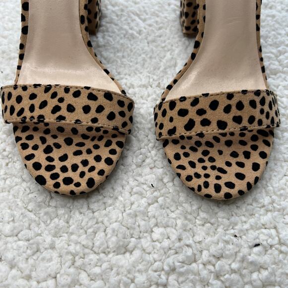 Qupid Leopard Print Open Toe Heels 6.5 - Picture 4 of 9